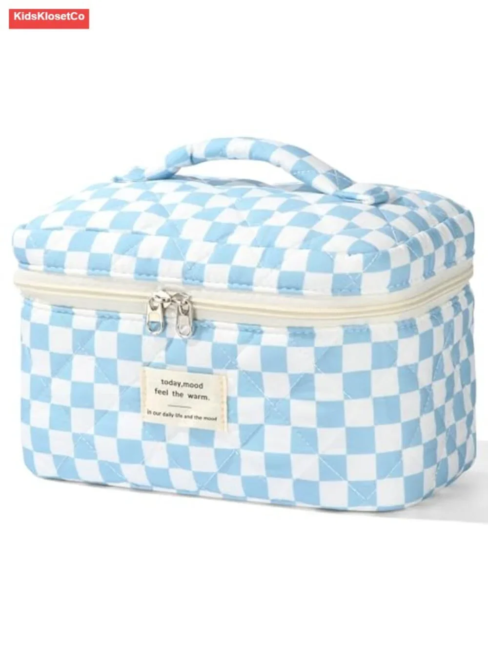 Quilted Cotton Makeup Bag - Large Travel Toiletry Organizer for Women
